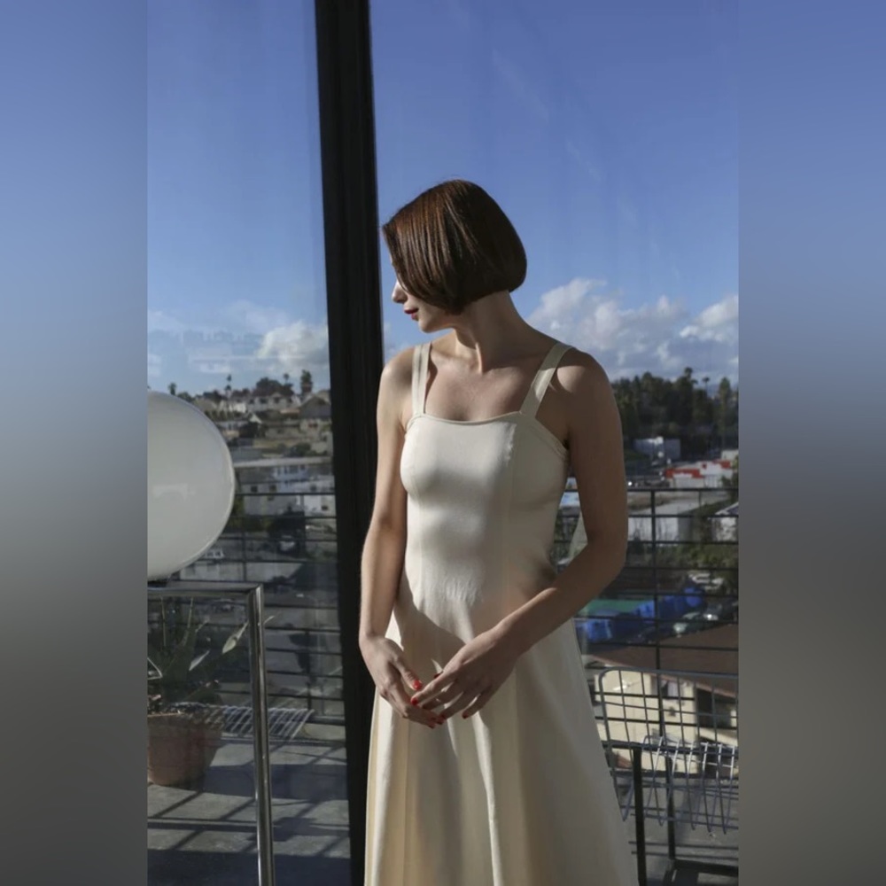 Maryam Nassir Zadeh La Mola Dress ivory/off-white US0 XS S long strappy - Picture 5 of 12